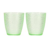 sourcing map Clear Plastic Reusable Drinking Glasses, 6.8oz Hobnail Drinking Glasses Set Plastic Water Cup Unbreakable Stackable for Beer Cocktail Water Juice Whiskey(Green, 2Pcs)