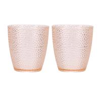 sourcing map Clear Plastic Reusable Drinking Glasses, 6.8oz Hobnail Drinking Glasses Set Plastic Water Cup Unbreakable Stackable for Beer Cocktail Water Juice Whiskey(Pink, 2Pcs)