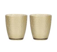 sourcing map Clear Plastic Reusable Drinking Glasses, 6.8oz Hobnail Drinking Glasses Set Plastic Water Cup Unbreakable Stackable for Beer Cocktail Water Juice Whiskey(Brown, 2Pcs)