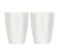 sourcing map Clear Plastic Reusable Drinking Glasses, 9.8oz Hobnail Drinking Glasses Set Plastic Water Cup Unbreakable Stackable for Beer Cocktail Water Juice Whiskey(Transparent, 2Pcs)