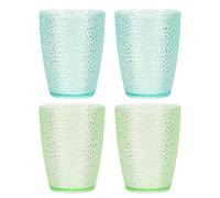 sourcing map Clear Plastic Reusable Drinking Glasses, 9.8oz Hobnail Drinking Glasses Set Plastic Water Cup Unbreakable Stackable for Beer Cocktail Water Juice Whiskey(Blue/Green, 4Pcs)