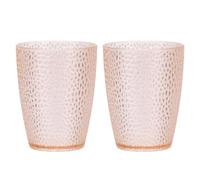 sourcing map Clear Plastic Reusable Drinking Glasses, 9.8oz Hobnail Drinking Glasses Set Plastic Water Cup Unbreakable Stackable for Beer Cocktail Water Juice Whiskey(Pink, 2Pcs)