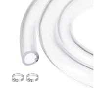 sourcing map Clear PVC Tubing 12.7mm x 15.9mm 25ft Plastic PVC Tube Flexible Water Hose for Aquariums,Industrial Tubing, Pump, 1/2" ID 5/8" OD, with 2pcs Clamps