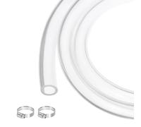 sourcing map Clear PVC Tubing 12.7mm x 15.9mm 5ft Plastic PVC Tube Flexible Water Hose for Industrial Tubing, Aquariums, Pump, 1/2" ID 5/8" OD, with 2pcs Clamps