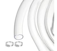 sourcing map Clear PVC Tubing 25.4mm x 31.8mm 5ft Plastic PVC Tube Flexible Water Hose for Industrial Tubing, Aquariums, Pump, 1" ID 1 1/4" OD, with 2pcs Clamps