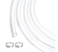sourcing map Clear PVC Tubing 4.8mm x 6.4mm 25ft Plastic PVC Tube Flexible Water Hose for Industrial Tubing, Aquariums, Pump, 3/16" ID 1/4" OD, with 2pcs Clamps