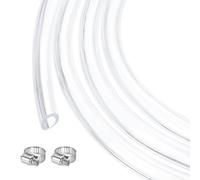 sourcing map Clear PVC Tubing 4.8mm x 7.9mm 50ft Plastic PVC Tube Flexible Water Hose for Industrial Tubing, Aquariums, Pump, 3/16" ID 5/16" OD, with 2pcs Clamps