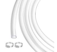 sourcing map Clear PVC Tubing 7.9mm x 11.1mm 50ft Plastic PVC Tube Flexible Water Hose for Industrial Tube, Aquariums, Pump, 5/16" ID, with 2pcs Clamps