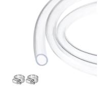 sourcing map Clear PVC Tubing 9.5mm x 12.7mm 100ft Plastic PVC Tube Flexible Water Hose for Industrial Tubing, Aquariums, Pump, 3/8" ID, with 2pcs Clamps