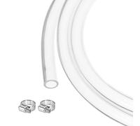 sourcing map Clear PVC Tubing 9.5mm x 12.7mm 25ft Plastic PVC Tube Flexible Water Hose for Industrial Tubing, Aquariums, Pump, 3/8" ID 1/2" OD, with 2pcs Clamps