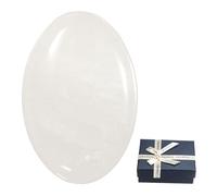 sourcing map Clear Quartz Crystal Stones Oval Shaped, 6 cm Tumbled Stones and Crystals, Polished Gemstone Rocks for Women Gifts Meditation Crafting Home Decor