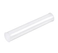 sourcing map Clear Storage Tube Small Plastic Round Tubing with Caps Rigid Bottle Container 41.6x43x300mm/12 Inch Length for Item Stored
