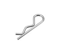 sourcing map Clip Pins 2.5mm Wire Carbon Steel 45mm Length Trailer R Shaped Spring Cotter Tractor Mower Fastener Hardware Silver Tone 20pcs