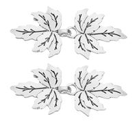 sourcing map Cloak Clasp, 2 Pairs Sew on Fasteners Hooks and Eyes Clasps Vintage Sweater Cape Shawl Cardigan Collar Buckles for Clothing(Silver Tone)