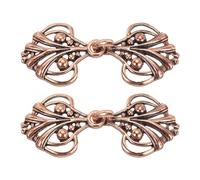 sourcing map Cloak Clasp, 2 Pairs Sew on Hooks and Eyes Vintage Cape Clasps Sweater Shawl Collar Cardigan Buckles(Copper)