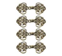 sourcing map Cloak Clasp, 4 Pairs Sew on Hooks and Eyes Vintage Cape Clasps Sweater Shawl Collar Cardigan Buckles(Bronze)