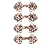 sourcing map Cloak Clasp, 4 Pairs Sew on Hooks and Eyes Vintage Cape Clasps Sweater Shawl Collar Cardigan Buckles(Copper)