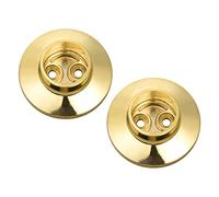 sourcing map Closet Rod Flange,25mm/0.98inch Dia Golden, Wardrobe Socket Bracket Support Holder for Pipe 2Pcs