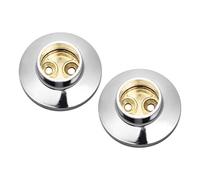 sourcing map Closet Rod Flange,25mm/0.98inch Dia Silver Tone, Wardrobe Socket Bracket Support Holder for Pipe 2Pcs