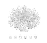 sourcing map Clothes Hanger Marker XS/S/M/L/XL/2XL Size Tag Fit 3mm Rod Transparent for Garment Clothing Color Coding, 150Pcs