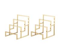 sourcing map Clutch Purse Display Stand 3 Layer Wallet Display Rack Metal Clutch Holder Riser for Home Retail Store Supplies - Gold, 2Pcs