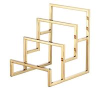 sourcing map Clutch Purse Display Stand 3 Layer Wallet Display Rack Metal Clutch Holder Riser for Home Retail Store Supplies - Gold