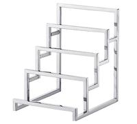 sourcing map Clutch Purse Display Stand 4 Layer Wallet Display Rack Metal Clutch Holder Riser for Home Retail Store Supplies - Silver