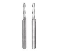 sourcing map CNC Spiral Router Bits 1/8" 3.175mm Shank, 2mm x 12mm Upcut Solid Carbide End Mill 2 Flute Milling Cutter, for Acrylic PVC MDF Wood Hardwood, 2pcs