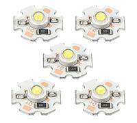 sourcing map COB LED Light Chip Bead 1W 110lm 6000-6500K 20mm 5VDC Energy Saving Bulb for Spotlight Floodlight Replacement White 5Pcs