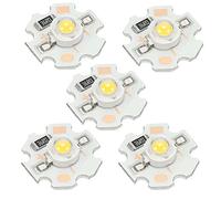 sourcing map COB LED Light Chip Beads 20mm 1W 110lm 3000-3200K Energy Saving Bulb for Home Exhibition Spotlight Replacement Accessories Pack of 5, Warm White