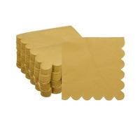 sourcing map Cocktail Napkins, 100 Pack Gold 2-Ply Square Disposable Napkins 10" x 10" Beverage Napkins Paper for Dinner Wedding Bar Birthday Party and Everyday Use