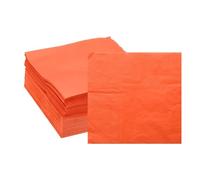 sourcing map Cocktail Napkins, 100 Pack Orange 2-Ply Square Disposable Napkins 10" x 10" Beverage Napkins Paper for Dinner Wedding Birthday Party and Everyday Use