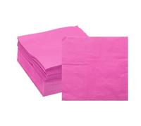 sourcing map Cocktail Napkins, 100 Pack Pink 2-Ply Square Disposable Napkins 13" x 13" Beverage Napkins Paper for Dinner Wedding Bar Birthday Party and Everyday Use