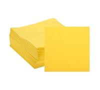 sourcing map Cocktail Napkins, 100 Pack Yellow 2-Ply Square Disposable Napkins 10" x 10" Beverage Napkins Paper for Dinner Wedding Birthday Party and Everyday Use
