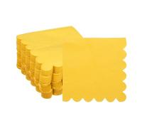 sourcing map Cocktail Napkins, 100 Pack Yellow 2-Ply Square Disposable Napkins 10" x 10" Beverage Napkins Paper for Dinner Wedding Bar Birthday Party and Everyday Use