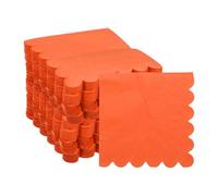 sourcing map Cocktail Napkins, 200 Pack Orange 2-Ply Square Disposable Napkins 10" x 10" Beverage Napkins Paper for Dinner Wedding Bar Birthday Party and Everyday Use