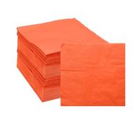 sourcing map Cocktail Napkins, 200 Pack Orange 2-Ply Square Disposable Napkins 10" x 10" Beverage Napkins Paper for Dinner Wedding Bar Birthday and Everyday Use