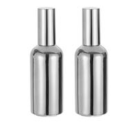 sourcing map Cocktail Sprayer 2pcs 100ml(3.4oz) Glass Martini Bar Mister Vermouth Spritzer Spray Bottle Perfume Refillable Sprayer, Silver Tone