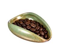 sourcing map Coffee Dosing Cup, Ceramic Coffee Bean Weighing Bowls Measuring Container, Espresso Accessories for Coffee Bar, Loose Leaf Tea Storage Tray, with Smooth Pouring Spout, Green