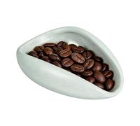 sourcing map Coffee Dosing Cup, Ceramic Coffee Beans Dosing Cup Dose Measuring Container, Espresso Accessories for Bar, Loose Leaf Tea Storage Tray, with Smooth Pouring Spout, Matte White