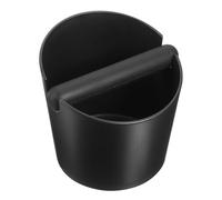 sourcing map Coffee Knock Box, 6.3in Espresso Bucket Grounds Container Dump Bin with Removable Bar and Non-Slip Base (Black)