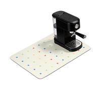 sourcing map Coffee Mat, 40 x 30 cm Super Absorbent Dish Drying Mat Bar Accessories Colored Squares Spill Rubber Pad for Coffee Station Kitchen Countertop Espresso Machine, Beige