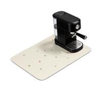 sourcing map Coffee Mat, 50 x 40 cm Super Absorbent Dish Drying Mat Bar Accessories Colorful Circles Spill Rubber Pad for Coffee Station Kitchen Countertop Espresso Machine, Beige