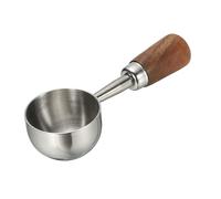 sourcing map Coffee Measuring Spoon, 1.45" x 0.7" 15ml Stainless Steel Coffee Scoop with Wood Handle for Ground Coffee or Loose Leaf Tea Silver