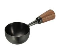sourcing map Coffee Measuring Spoon, 30 ml Stainless Steel Coffee Spoon, 1.4" x 0.7" Short Wooden Handle for Ground Coffee or Loose Leaf Tea, Black