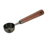 sourcing map Coffee Measuring Spoon, 4" x 0.8" 15ml Stainless Steel Coffee Scoop with Wood Handle for Ground Coffee or Loose Leaf Tea Black