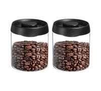 sourcing map Coffee Vacuum Container, 900ml/30oz Glass Coffee Bean Storage Container with Lids for Spices Biscuits Loose Leaf Tea, Black