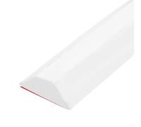 sourcing map Collapsible Shower Barrier, 39 Inch Silicone Water Splash Guard Strip 1.2 Inch W 0.4 Inch H Self Adhesive Water Stopper Barrier Dry and Wet Separation for Bathroom, White