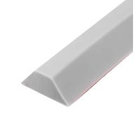 sourcing map Collapsible Shower Barrier, 39 Inch Silicone Water Splash Guard Strip 1.2 Inch W 0.55 Inch H Self Adhesive Water Stopper Barrier Dry and Wet Separation for Bathroom, Grey