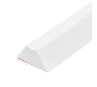 sourcing map Collapsible Shower Barrier, 98 Inch Silicone Water Splash Guard Strip 1.2 Inch W 0.55 Inch H Self Adhesive Water Stopper Barrier Dry and Wet Separation for Bathroom, White